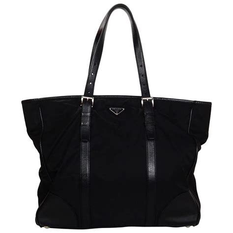 prada tessuto nylon convertible top handle large tote bag|Prada Women's Black Nylon Shopping Tote 1BG189 .